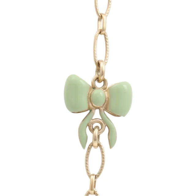 Chanel 2006 Coco Heart Ribbon Motif Necklace Gold/Multi in Gold from VINTAGE QOO TOKYO, photo 5 of 7