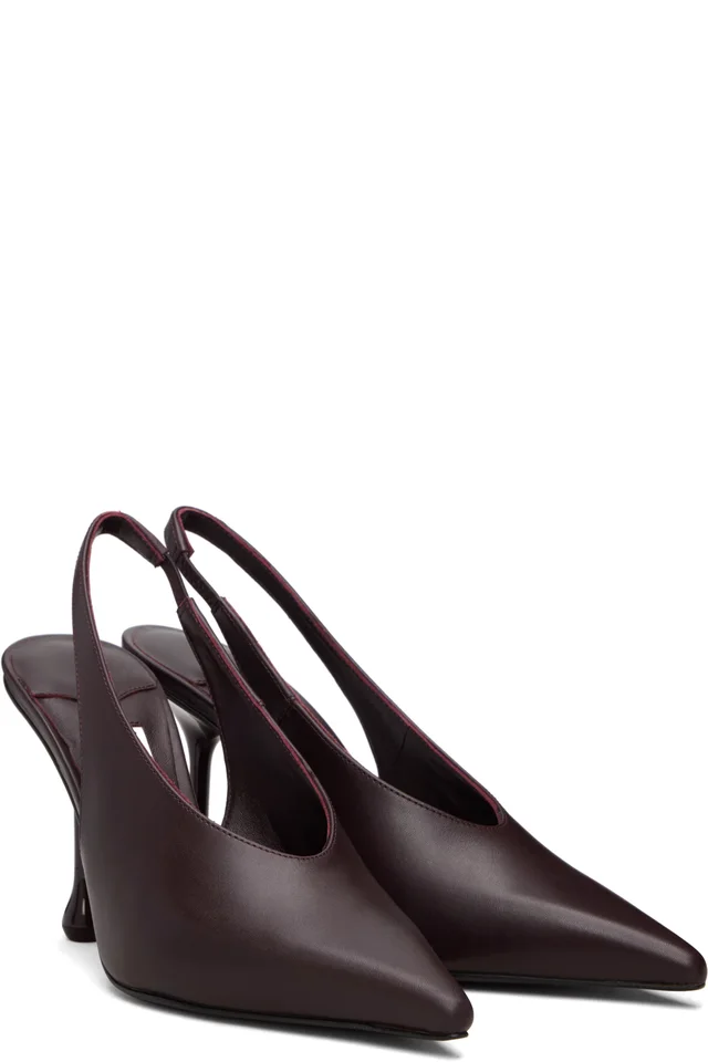 Jimmy Choo Burgundy Isa 95 Heels, photo 4 of 5 from SSENSE