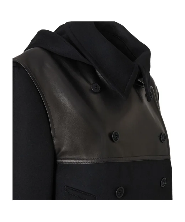 Black wool and leather parka, image 1 of 1 from SENSER