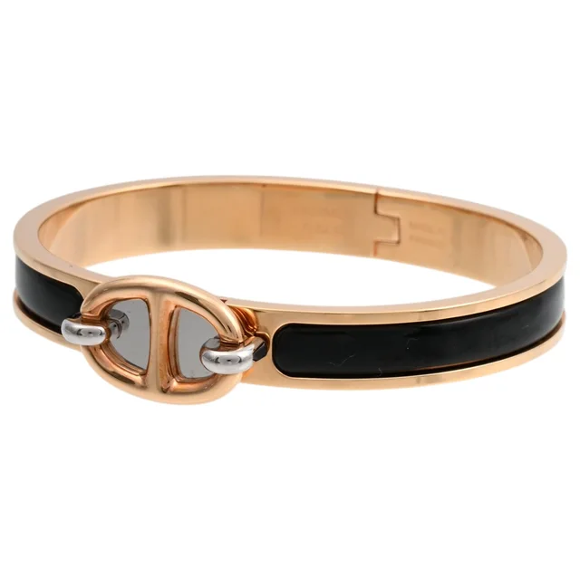 Hermès Mini Click Chaîne d'Ancre Gold/Black in Black from VINTAGE QOO TOKYO