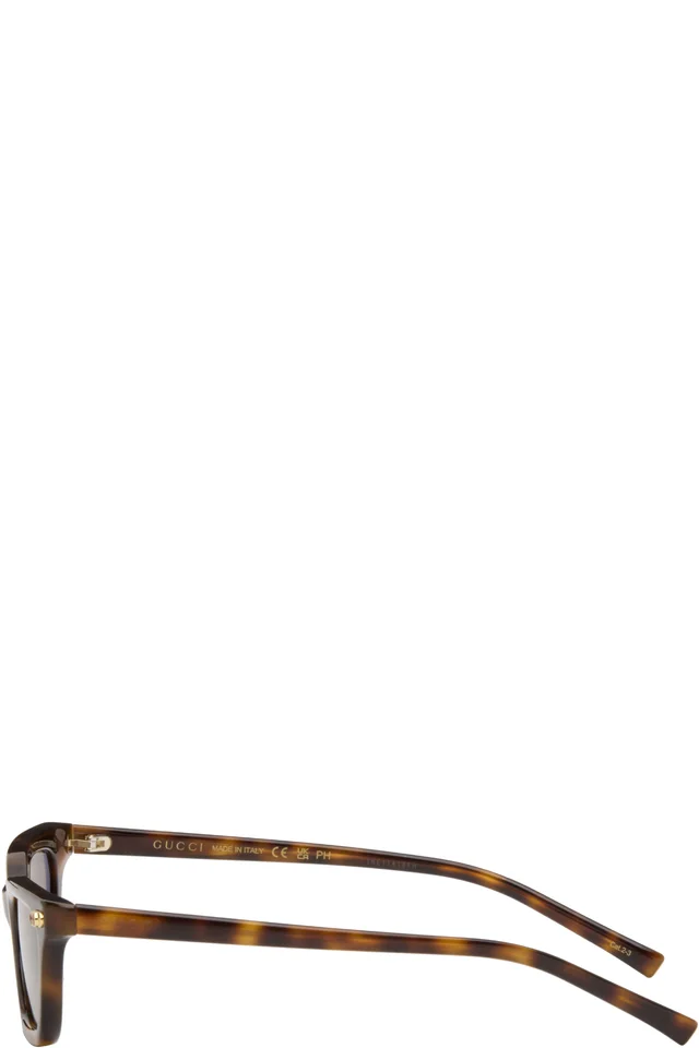 Gucci Brown Cat Eye Frame Sunglasses, photo 3 of 4 from SSENSE