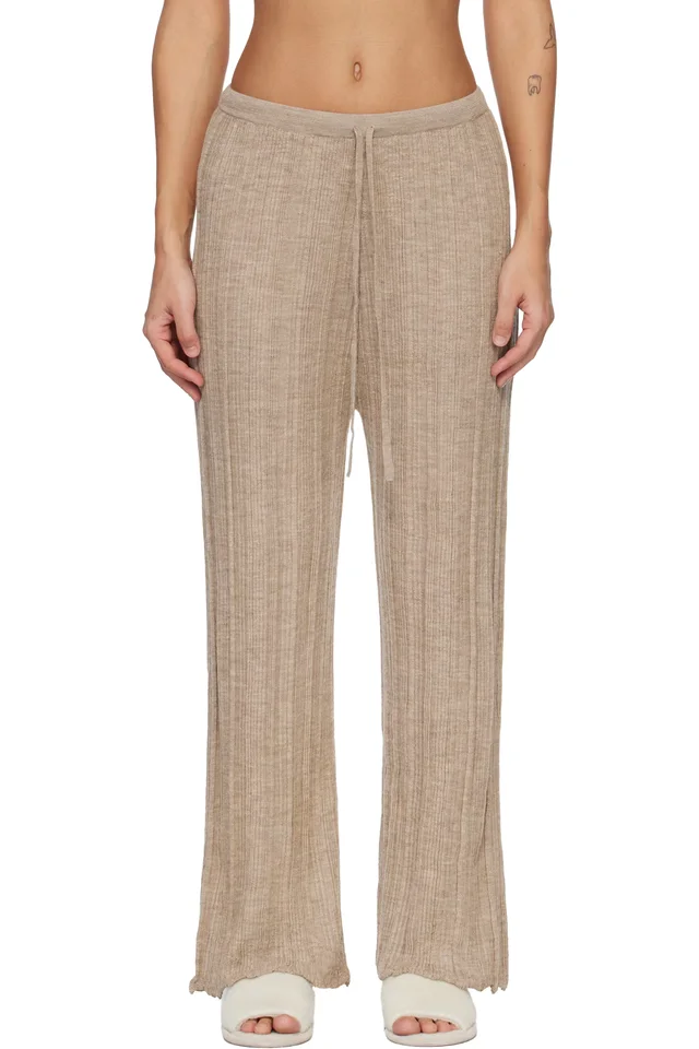Lauren Manoogian Beige Plisse Lounge Pants, image 1 of 1 from SSENSE