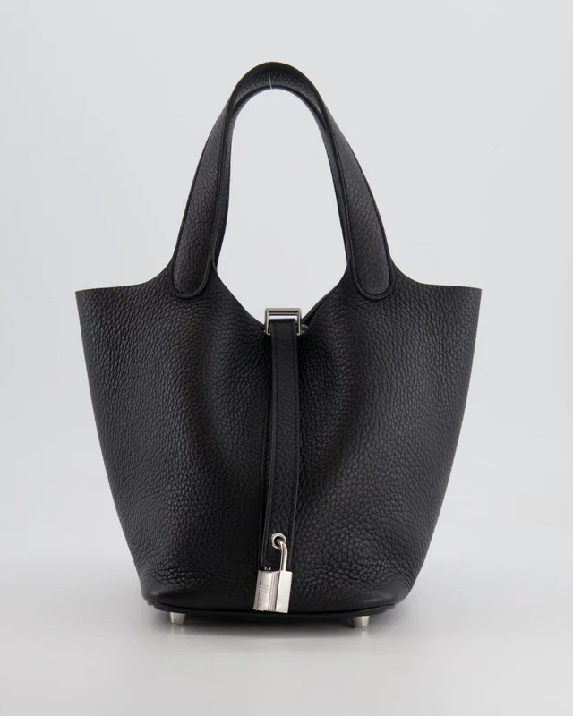 Hermès Picotin 18cm Lock Bag in Black Clemence leather from Sellier