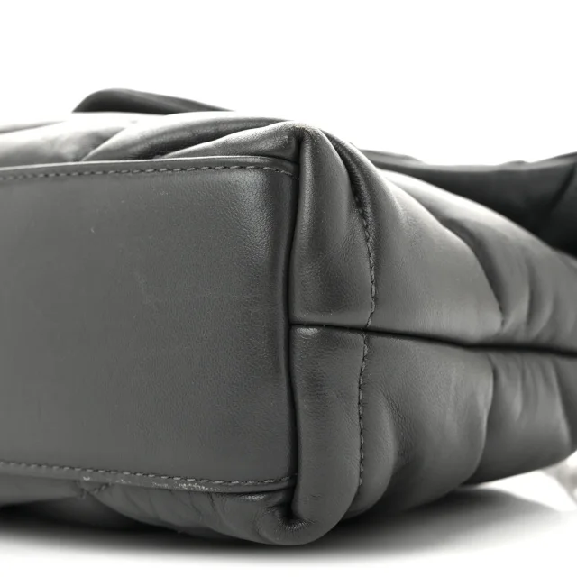 Saint Laurent Quilted Toy Loulou Puffer Monogram Chain Satchel Fog in Lambskin from FASHIONPHILE, photo 10 of 13