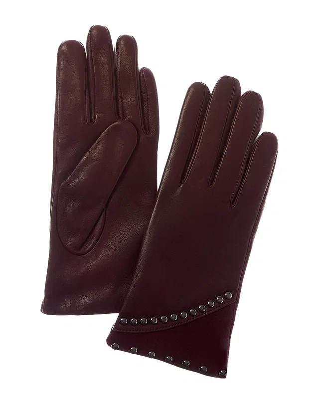 Sofia Cashmere sofiacashmere Classic Cashmere-Lined Nappa Leather Gloves, image 1 of 1 from Rue La La
