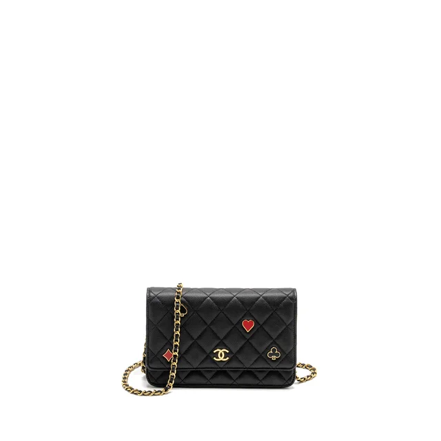 Chanel Coco Casino Wallet on Chain Caviar Black GHW (Microchip) in Black Caviar leather from EMIER