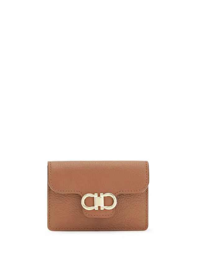 Ferragamo Wallet — Beige Calf Leather Bos Taurus in Beige Calfskin from HEWI