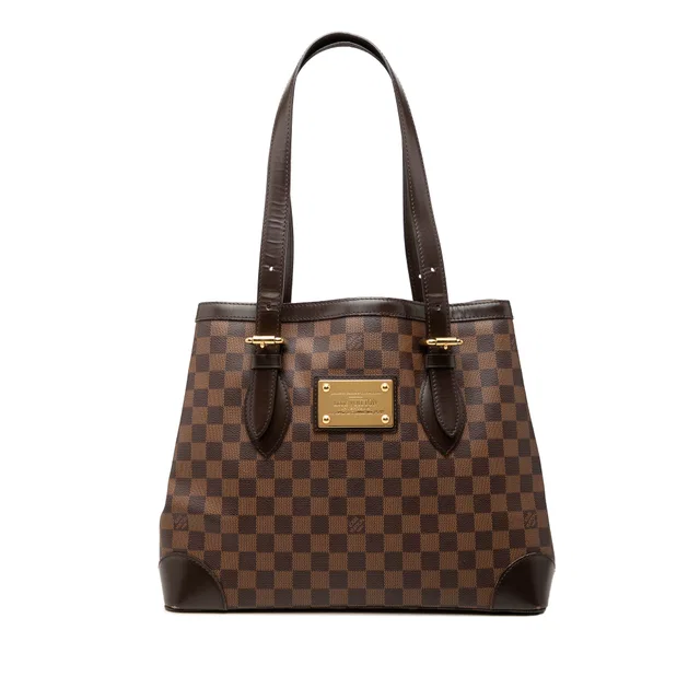 Brown Louis Vuitton Damier Ebene Hampstead MM Tote Bag in Brown Canvas from Designer Revival