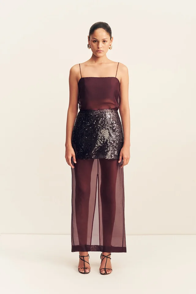 Shona Joy AMERIE SILK SEQUIN MAXI SKIRT - PORT ROYALE from Shona Joy, photo 1 of 1