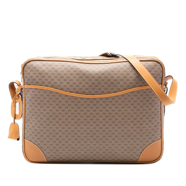 Beige Gucci Micro GG Supreme Crossbody in Beige Coated canvas from Designer Revival