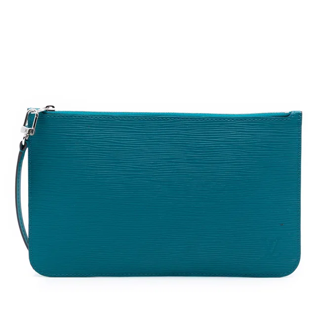 Blue Louis Vuitton Epi Neverfull Pouch in Blue Leather from Designer Revival, photo 1 of 1