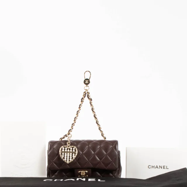 Chanel Burgundy Lambskin Nano Classic Bag Charm in Burgundy Lambskin from Labellov, photo 2 of 6
