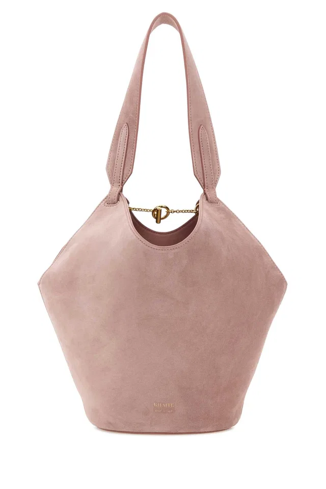 Khaite Lotus Mini Shoulder Bag — Pink Baby Calfskin in Pink Calfskin from HEWI