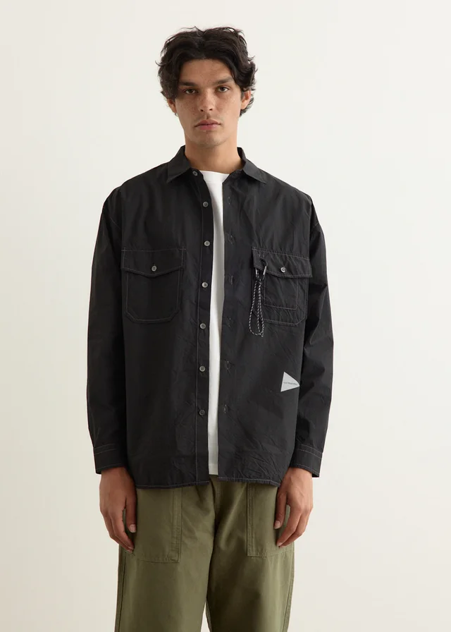 And Wander Cordura Typewriter Long Sleeve Shirt in Black from Incu, photo 1 of 1