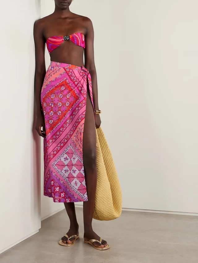 PUCCI Printed cotton-muslin pareo in Pink, photo 2 of 2 from NET-A-PORTER (Canada)