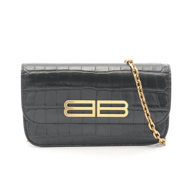 Balenciaga Gossip Embossed Leather Shoulder Bag in Leather from LuxUness