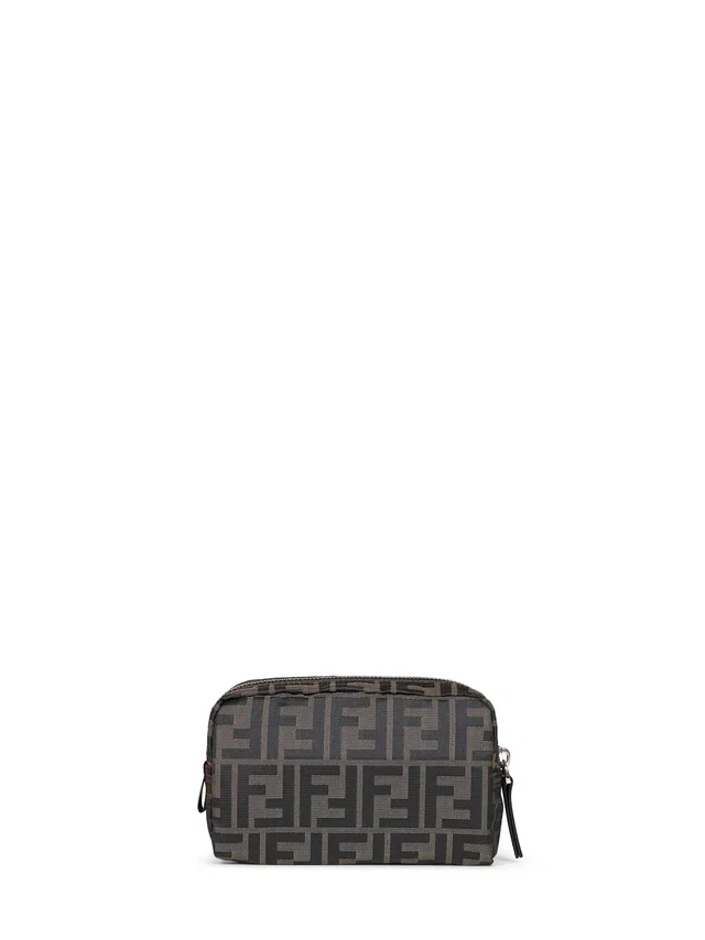 Fendi Ff Zucca Canvas Pouch — Brown Polyester in Brown Canvas from HEWI