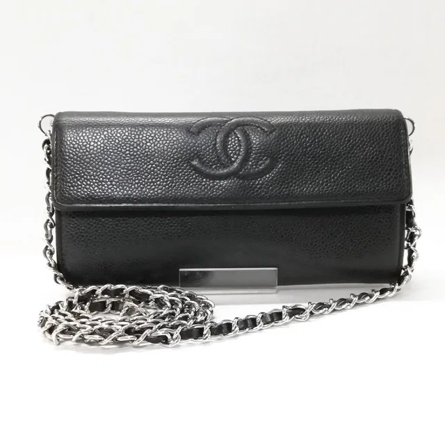 Chanel Caviar Quilted Wallet Black in Black Caviar leather from The Reluxe