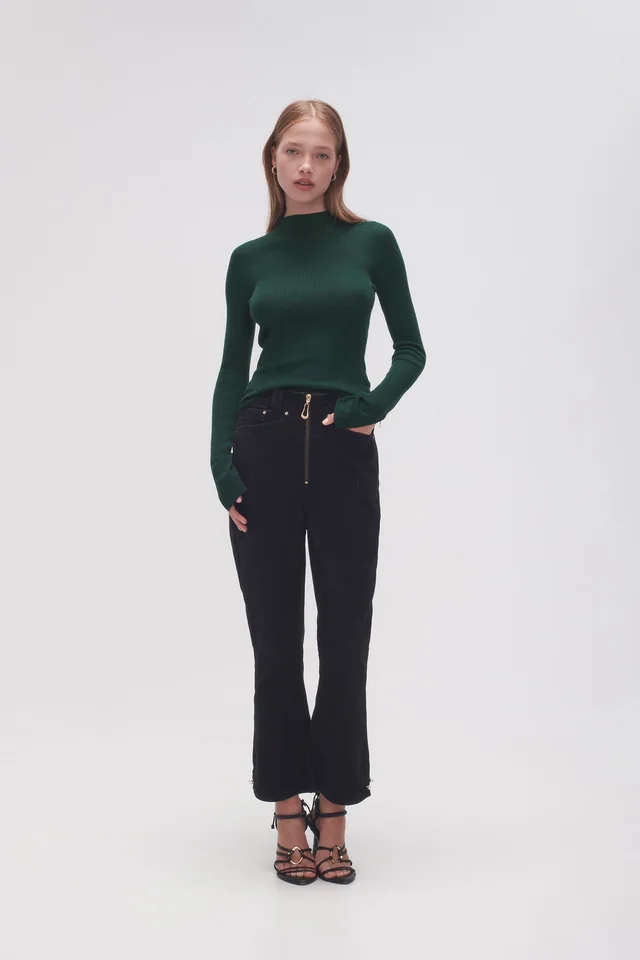 AJE Alina Rib Knit Top in Green from Aje, photo 1 of 1