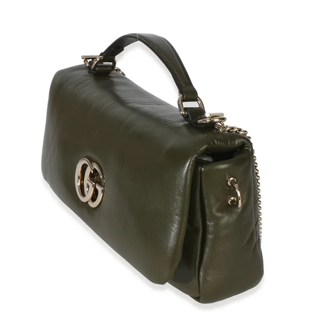 Gucci Green Lambskin GG Milano Small Top Handle Shoulder Bag in Green Lambskin from myGemma, photo 2 of 2
