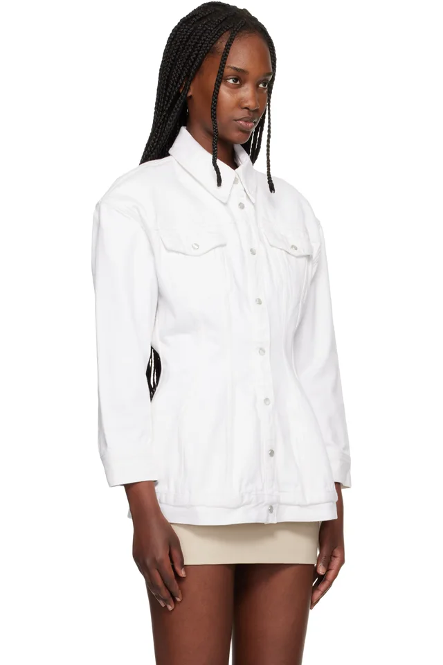 WARDROBE.NYC White Denim Contour Jacket, photo 2 of 4 from SSENSE