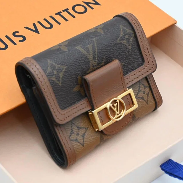 Louis Vuitton Monogram Reverse Dauphine Compact Trifold Wallet from The Reluxe