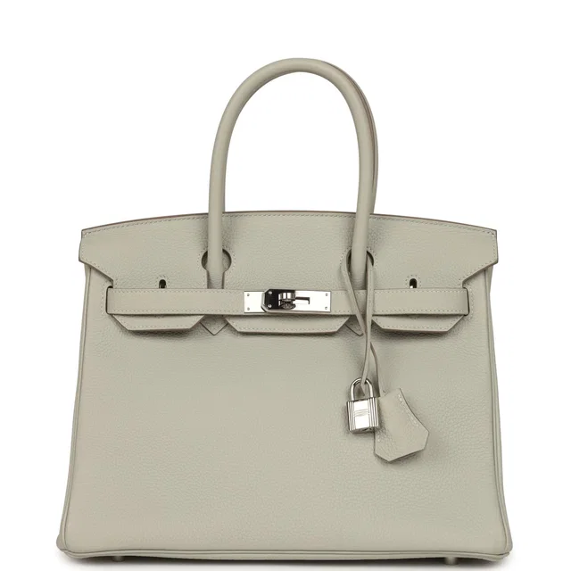 Hermès Birkin 30 Gris Perle Togo Palladium Hardware in Grey Togo leather from Madison Avenue Couture