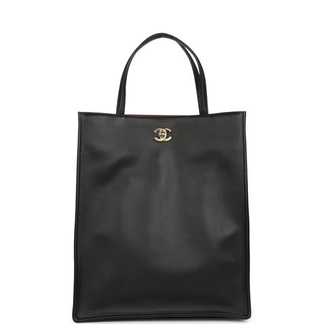 Chanel Small "Grocery Bag" in Black Calfskin from Madison Avenue Couture