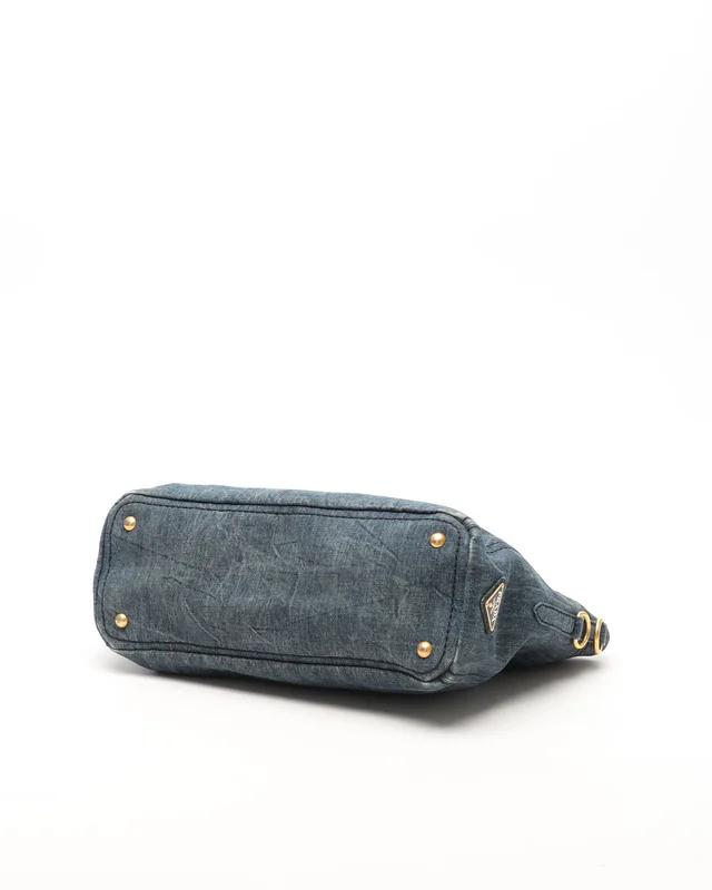 Prada Denim Canapa Tote Bag in Denim from A Retro Tale, photo 4 of 7