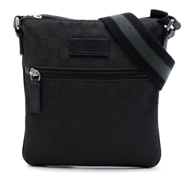 Black Gucci GG Nylon Web Crossbody in Black Nylon from Designer Revival
