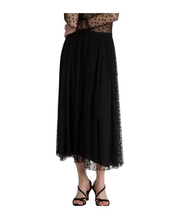 Alberta Ferretti Polka-Dot Tulle Midi Skirt, photo 2 of 4 from SENSER