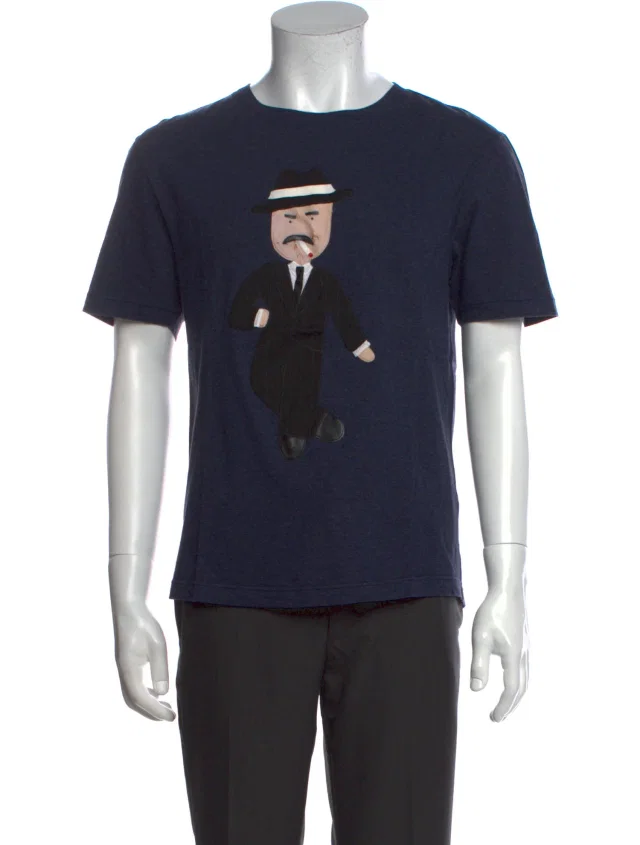 Dolce & Gabbana Graphic Print Crew Neck T-Shirt in blue from The RealReal