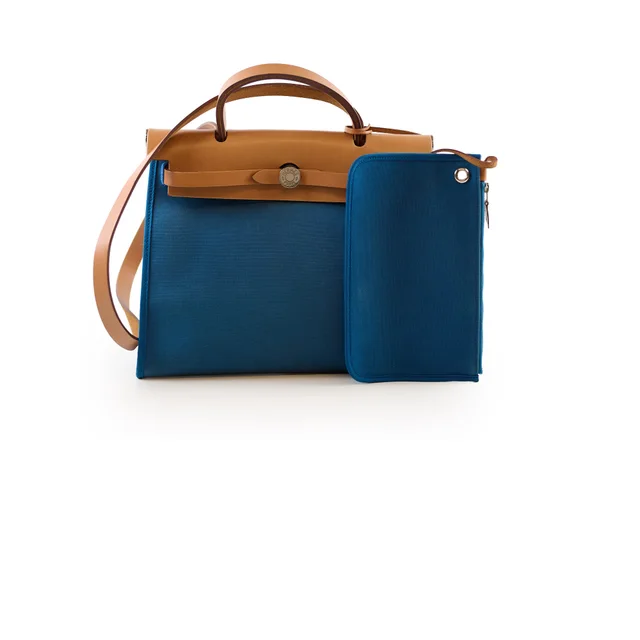 Hermès Herbag 31 Blue in Blue Canvas from The Purse Affair