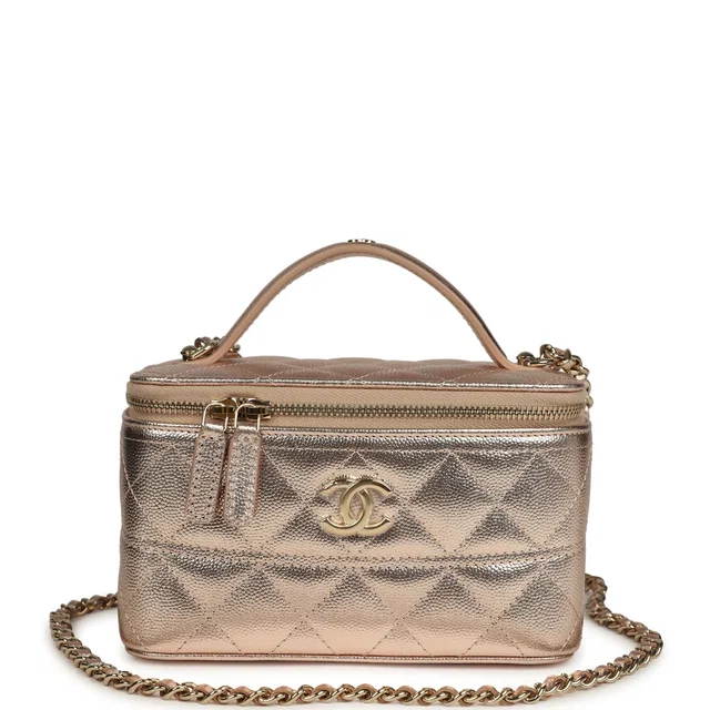 Chanel Small Top Handle Vanity Case in Caviar leather from Madison Avenue Couture