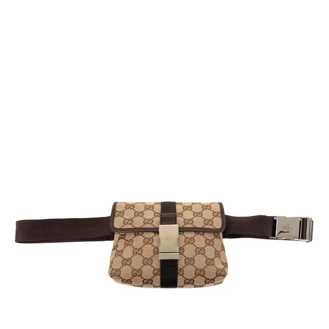 Beige Gucci GG Canvas Belt Bag in Beige Canvas from Designer Revival