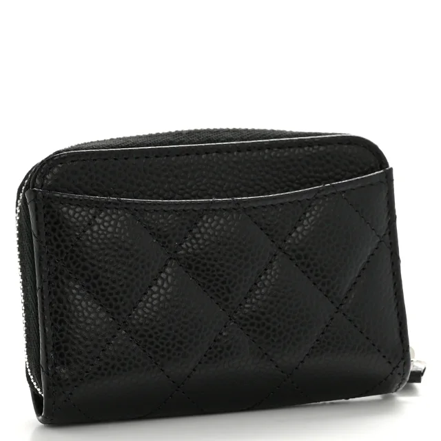 Chanel Caviar Quilted Zip Coin Purse Black in Black Caviar leather from FASHIONPHILE, photo 3 of 8