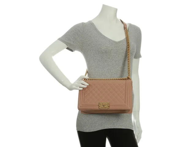 Chanel New Medium Beige Quilted Caviar Boy Bag in Beige Caviar leather from Ann's Fabulous Finds, photo 10 of 10