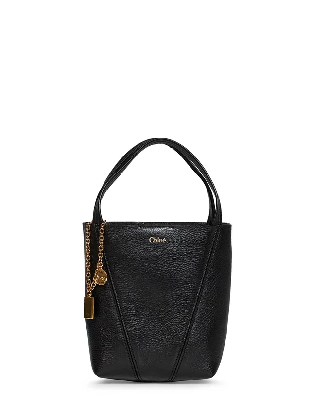 Chloé Spin Shoulder Bag — Black Calf Leather in Black Calfskin from HEWI