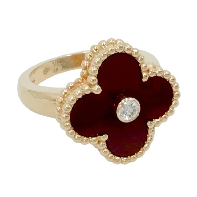 Van Cleef & Arpels Ring Vintage Alhambra 48 Gold Carnelian in Gold from The Reluxe
