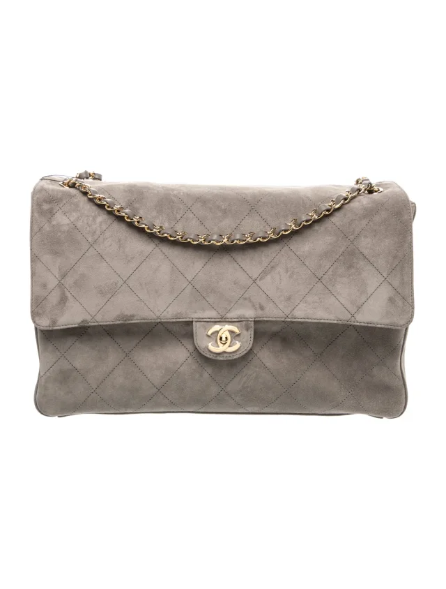 Chanel Souplissimo Maxi Flap Bag w/ Tags in gray Suede from The RealReal