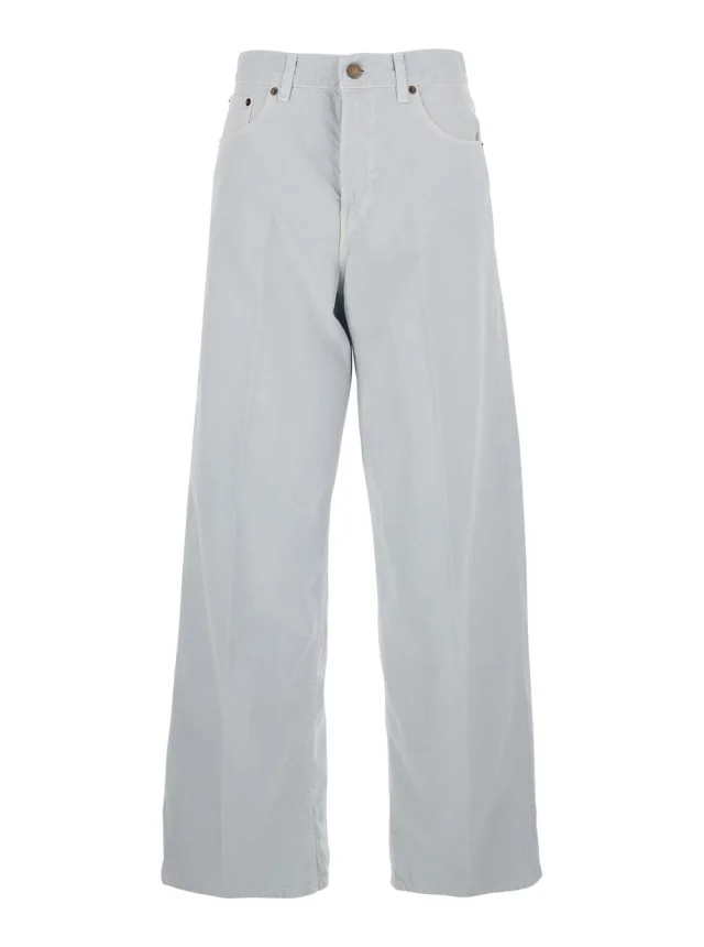 Gray Jeans with Belt Loops and Logo Patch on the Back in Denim Woman in Grey, image 1 of 1 from Gaudenzi Boutique