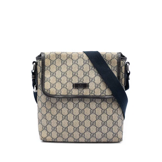 Beige Gucci GG Supreme Crossbody in Beige Coated canvas from Designer Revival