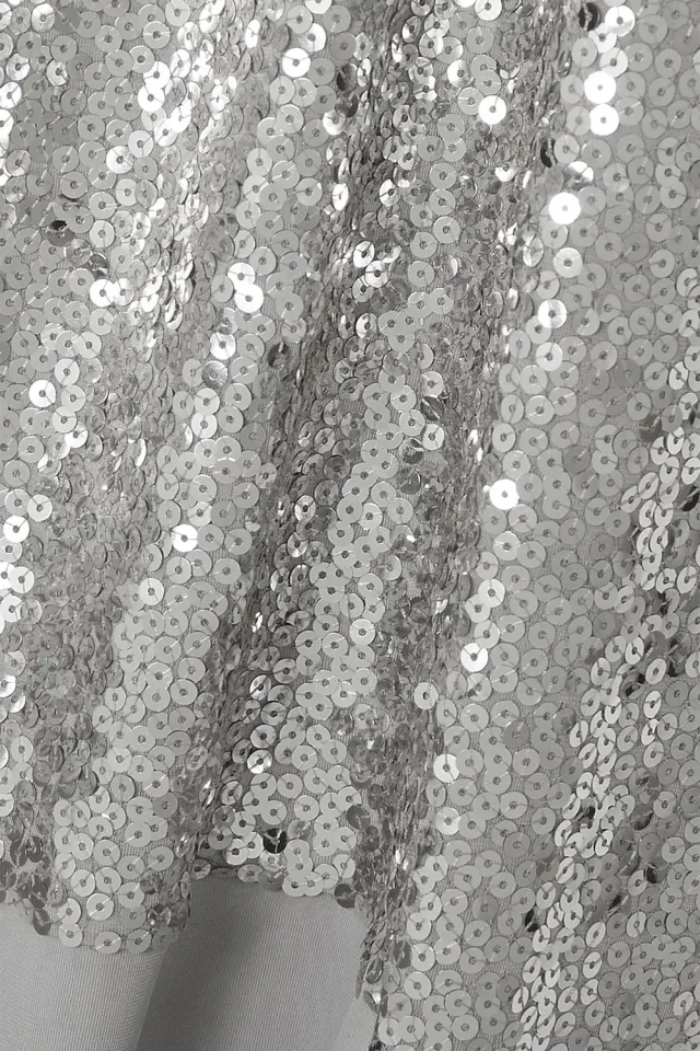 Valentino Garavani Sequined Jersey Bodysuit in Silver, photo 8 of 8 from THE OUTNET