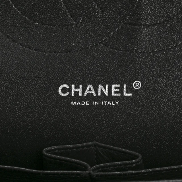 Chanel Shiny Crumpled Calfskin Quilted Jumbo Double Flap So Black in Black Calfskin from FASHIONPHILE, photo 12 of 14