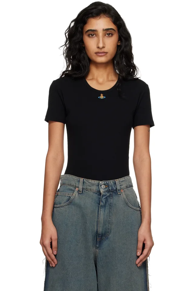 Black Cap Sleeve Bodysuit, image 1 of 1 from SSENSE