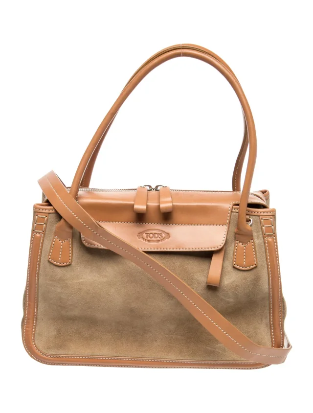Tod's Suede Top Handle Bag in brown|red Suede from The RealReal