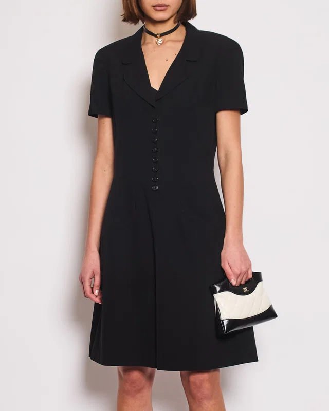 Chanel Vintage Runway 97/S Black in Black Silk from Sellier