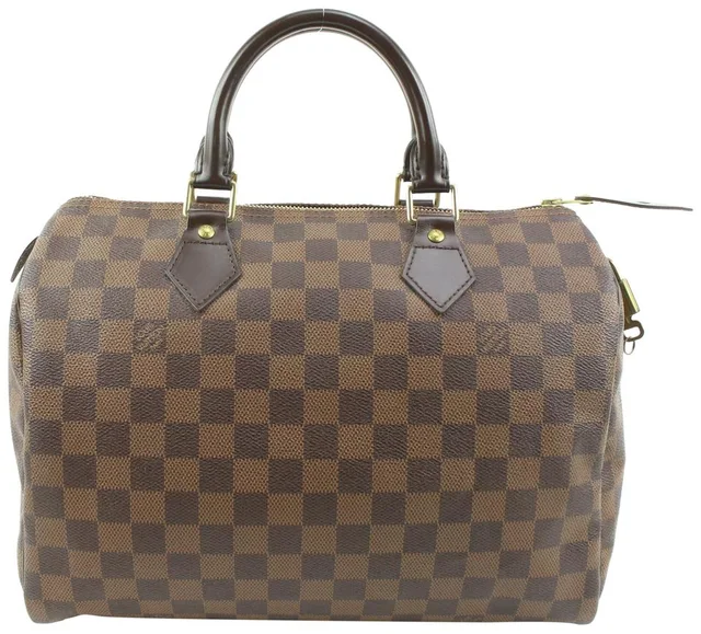 Louis Vuitton Damier Ebene Speedy 30 Boston in Brown Canvas from Bagriculture