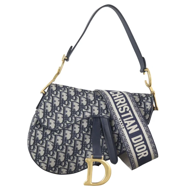 Dior Saddle Bag Oblique with Embroidered Strap in Canvas from Luxe.It.Fwd