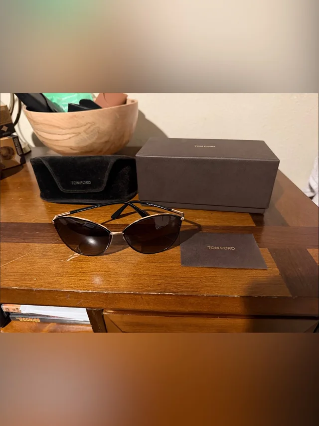 Tom Ford Penelope Polarized Sunglasses With Smokey Lenses And Black/Gold Frame in gold|black from Poshmark